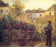Monet painting in his Garten in Argenteuil Pierre Auguste Renoir